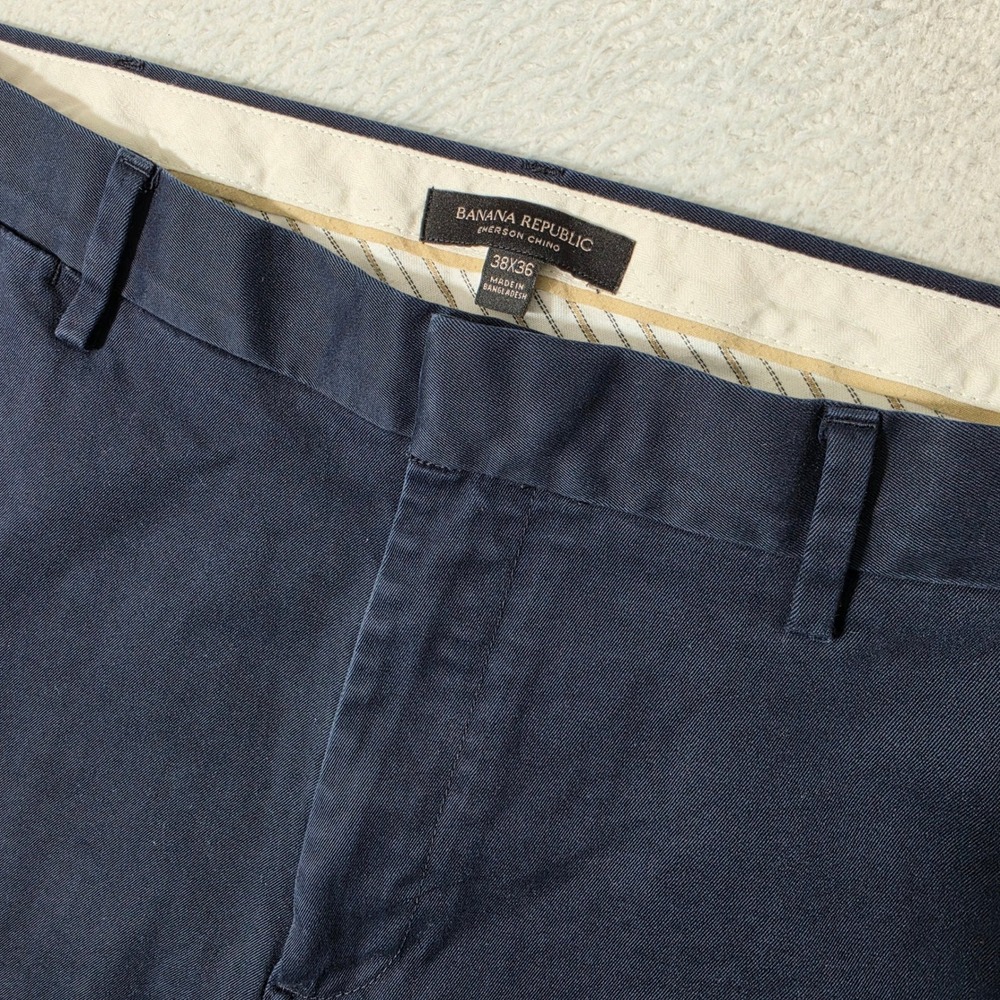 NEW Banana Republic Emerson Chino Mens 38/36‎ Navy Blue Rapid Movement Stretch
